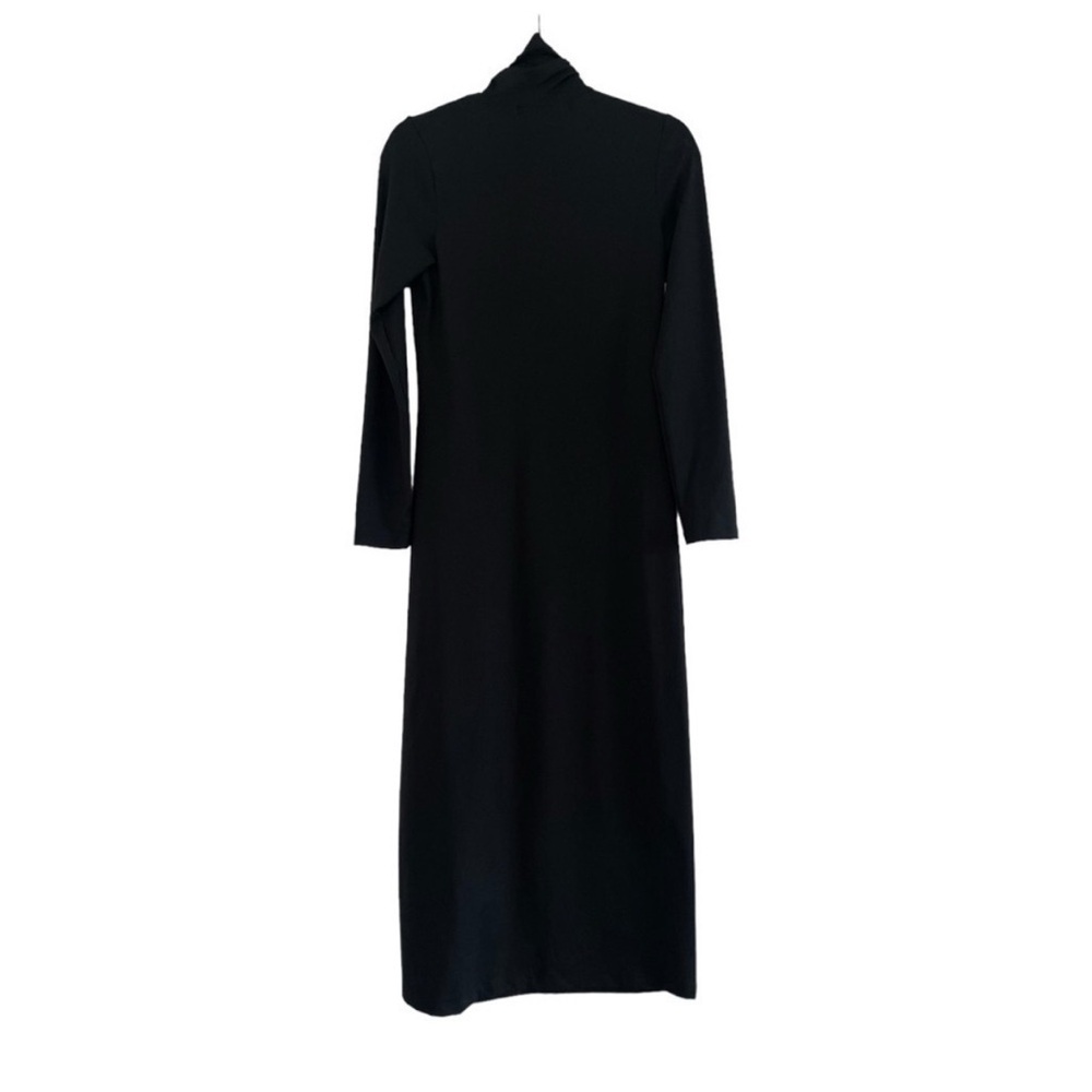 Susana Monaco Fitted Jersey Turtleneck Maxi Middi Slit Dress L - Picture 4 of 7